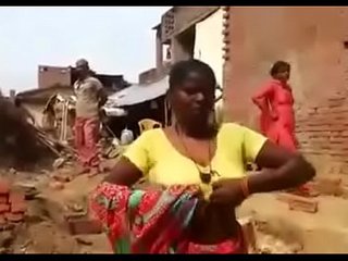 Angry Aunty Showing Boobs to Intruder